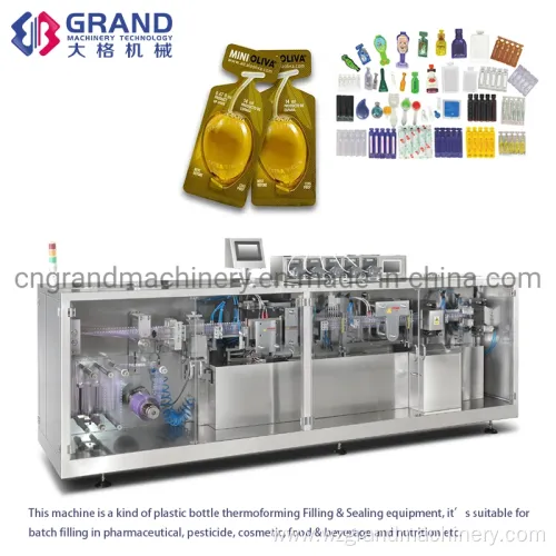 Multifunction Automatic Olive Oil Plastic Ampoule Filling Sealing Packing Machine GGS-240